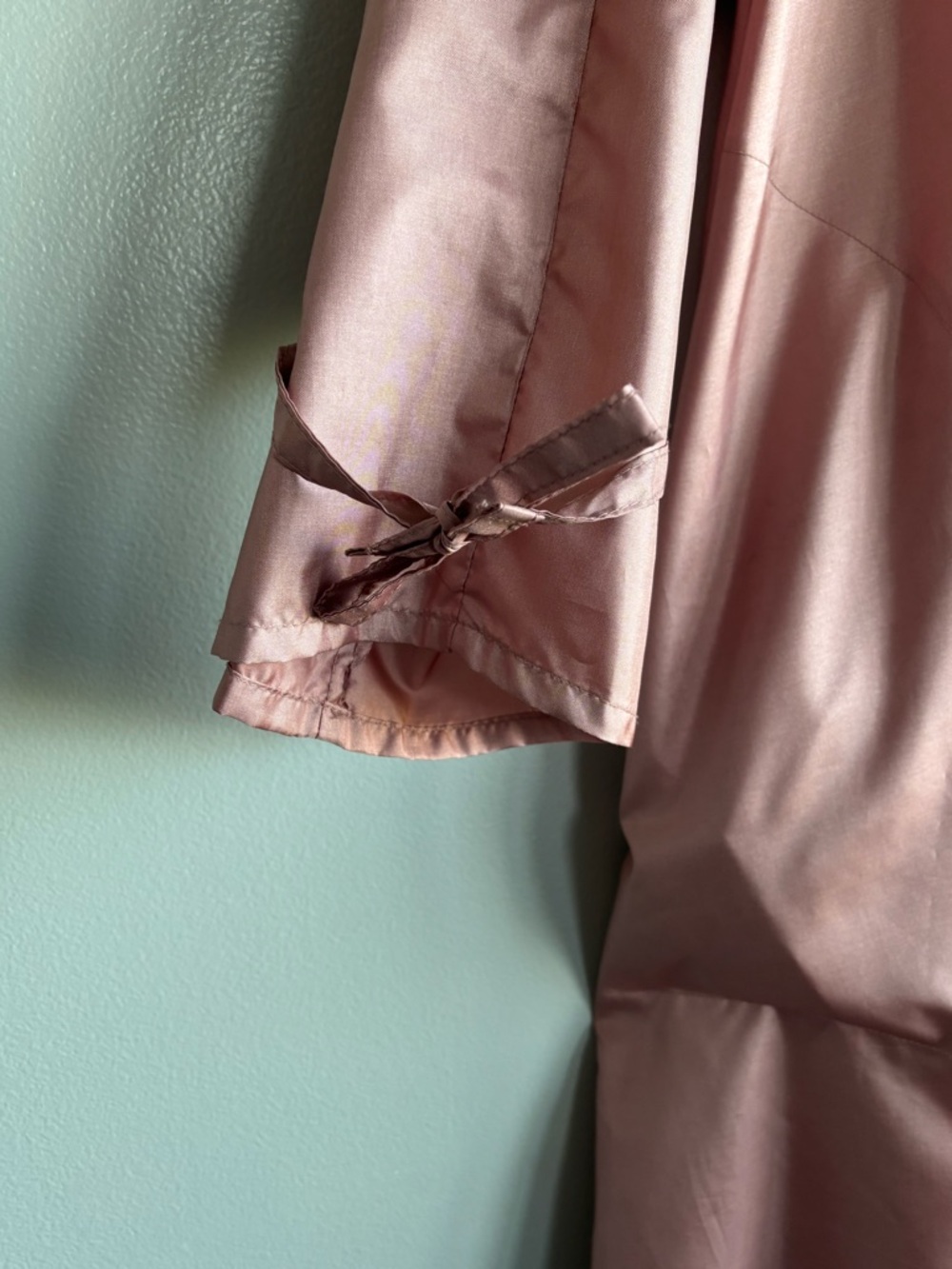 Beautiful Vintage Alorna Pink Hooded Belted Rain Trench Coat Women’s 11/12 - Picture 4 of 11